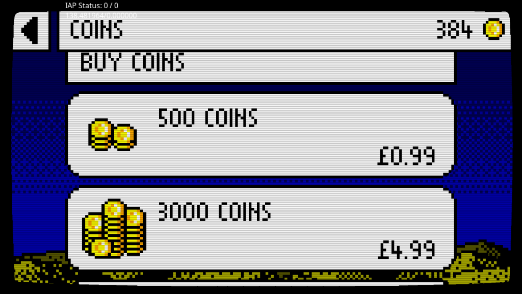 Screen shot of the coin store showing a couple of the new icons for the coin packs.